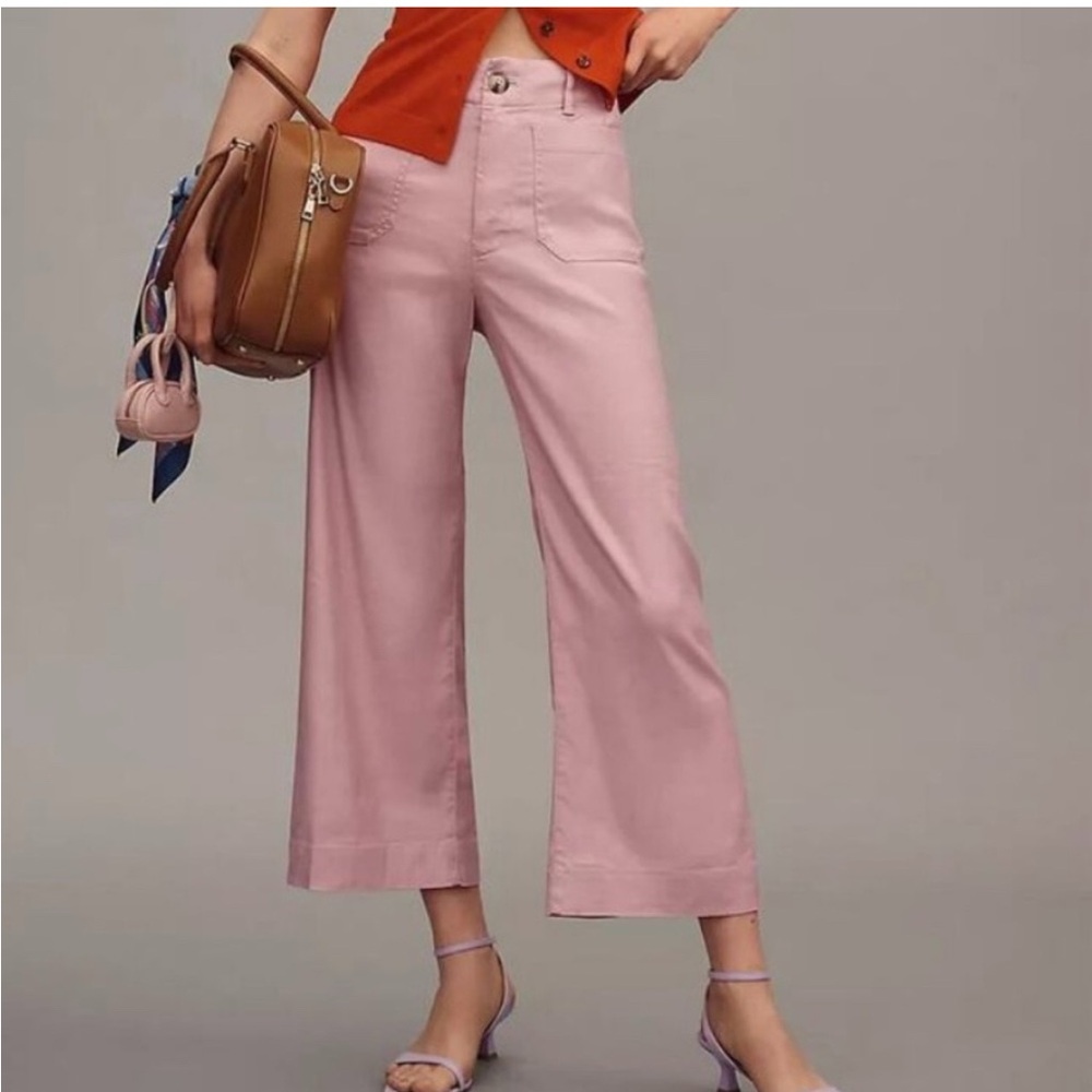 Anthropologie Colette Pink Cropped Pants